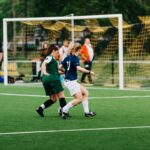 women playing soccer