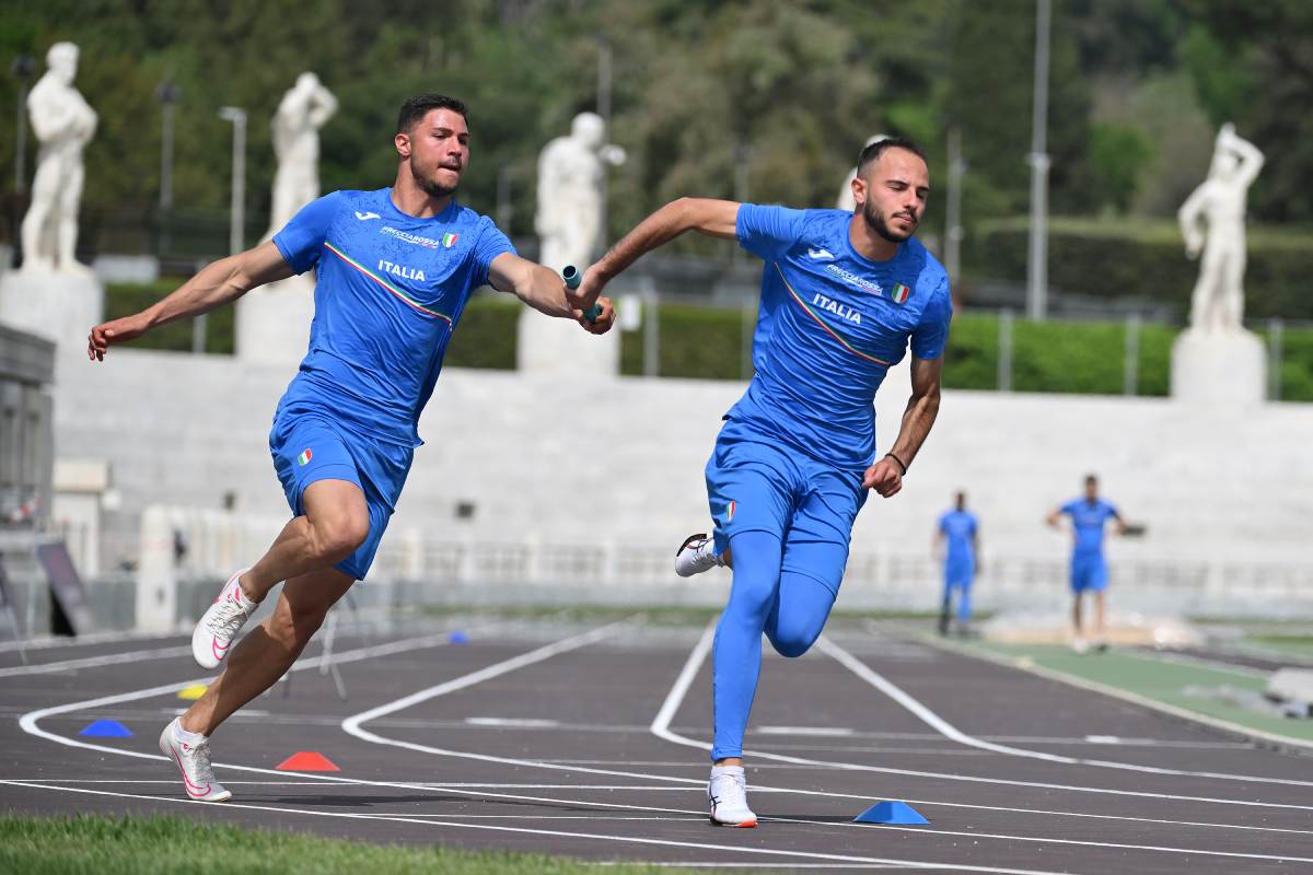 Atletica Italiana, cambio tra Melluzzo e Patta. foto presa da archivio Fidal