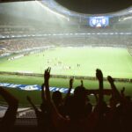 A crowd of people at a soccer game