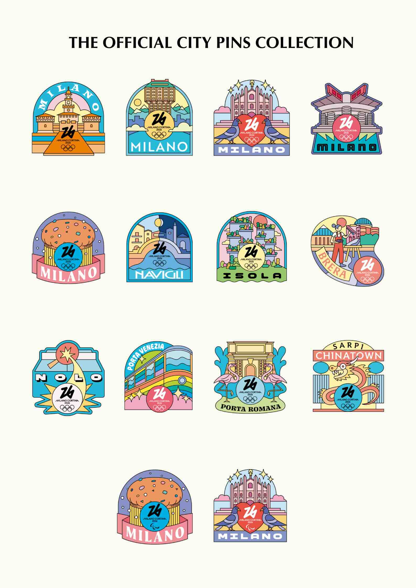 Official City Pins Milano Cortina 2026