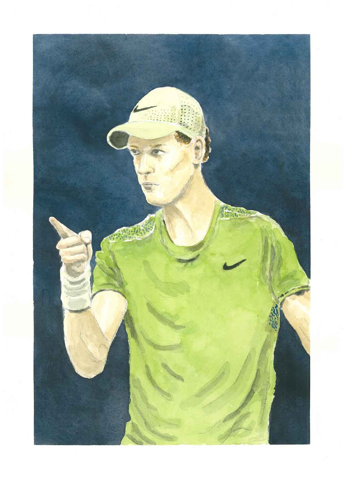 Jannik Sinner, ritratto di Severino Salvemini