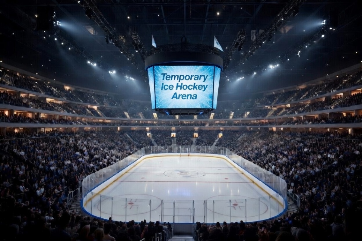 Progetto HC Milano, al via la nuova arena del ghiaccio (immagine generata con IA)